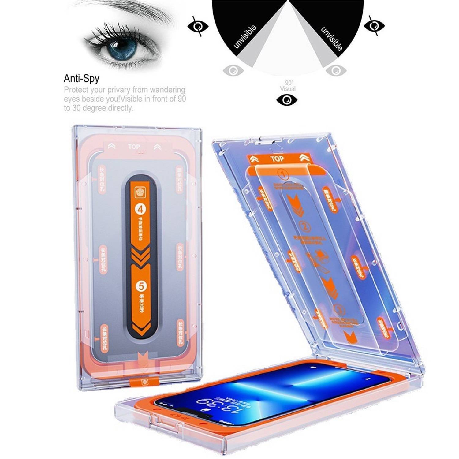 4x Blickschutz 9H Panzerglasf ür iPhone 14 Anti-Spy Privacy Full-Screen Protector Tempered Glas Displayschutz Schutzglas