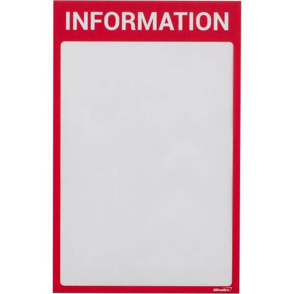 Infotaschen mit Überschrift -Information- magnetisch für DIN A4 352x225mm VE=5 Stück rot
