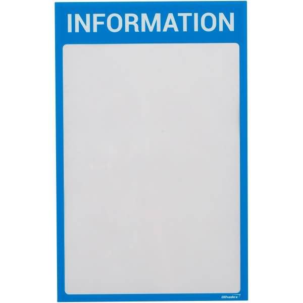 Infotaschen mit Überschrift -Information- magnetisch für DIN A4 352x225mm VE=5 Stück blau