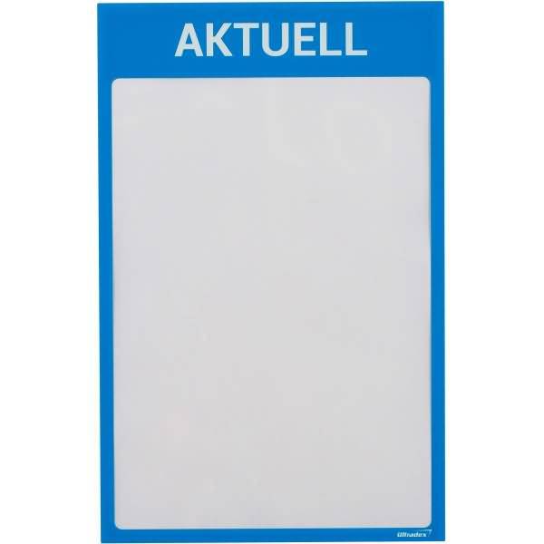 Infotaschen mit Überschrift -Aktuell- magnetisch für DIN A4 352x225mm VE=5 Stück blau