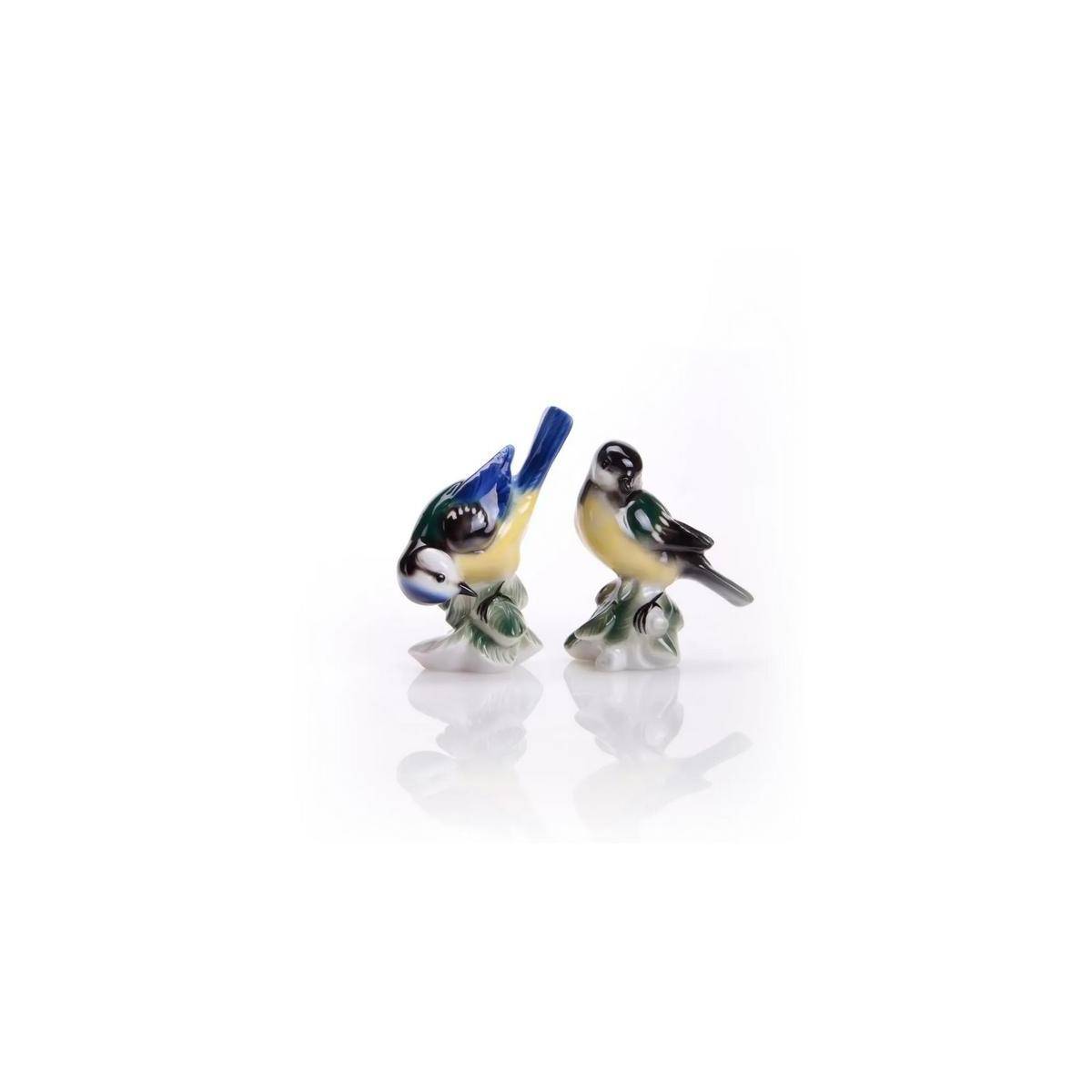 2269/40+2270/40 - Porzellanfiguren Meisen, 10 cm, farbig