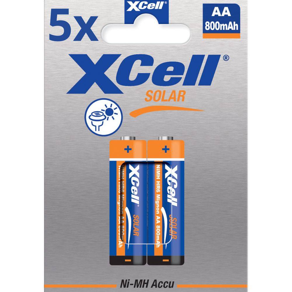 10x XCell Solar Akkus X800AA Mignon Ni-MH 1,2V 800mAh (5x 2er Blister)