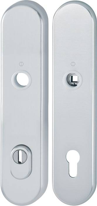 HOPPE 11985379 Langschildpaar E3332ZA/3310 F1 / silberfarbig F1 PZ 92 mm