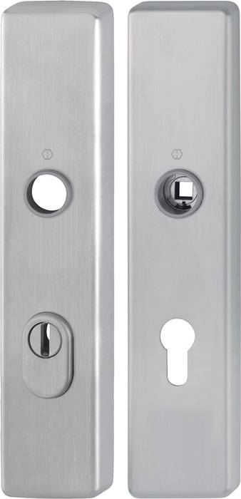 HOPPE E2222ZA/2210 Langschildpaar E2222ZA/2210 matt F69 PZ 72 mm