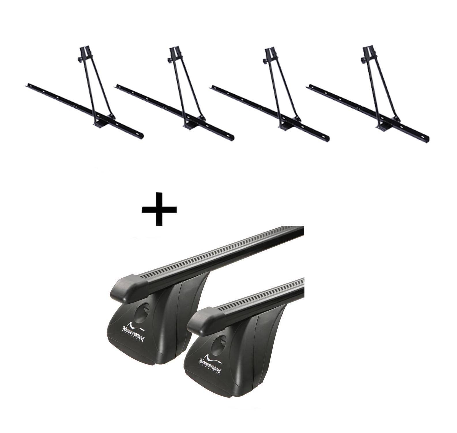 4x Fahrradträger ORION + Dachträger VDP Stahl kompatibel mit für Fiat Punto II 3 Türer 1999-2010