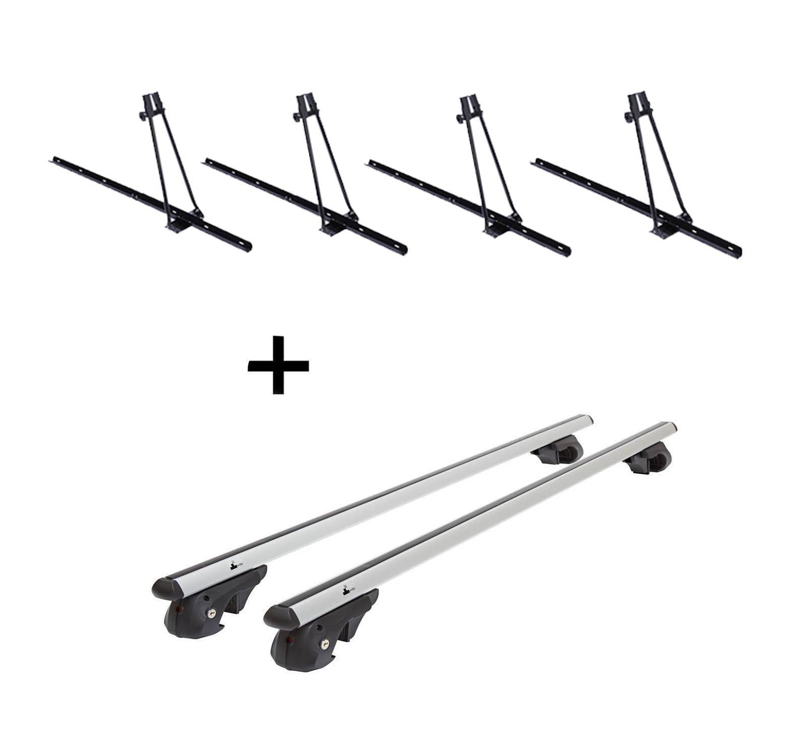 4x Fahrradträger ORION + Dachträger VDP004 L kompatibel mit für BMW 3er Touring (Kombi) E91 43317