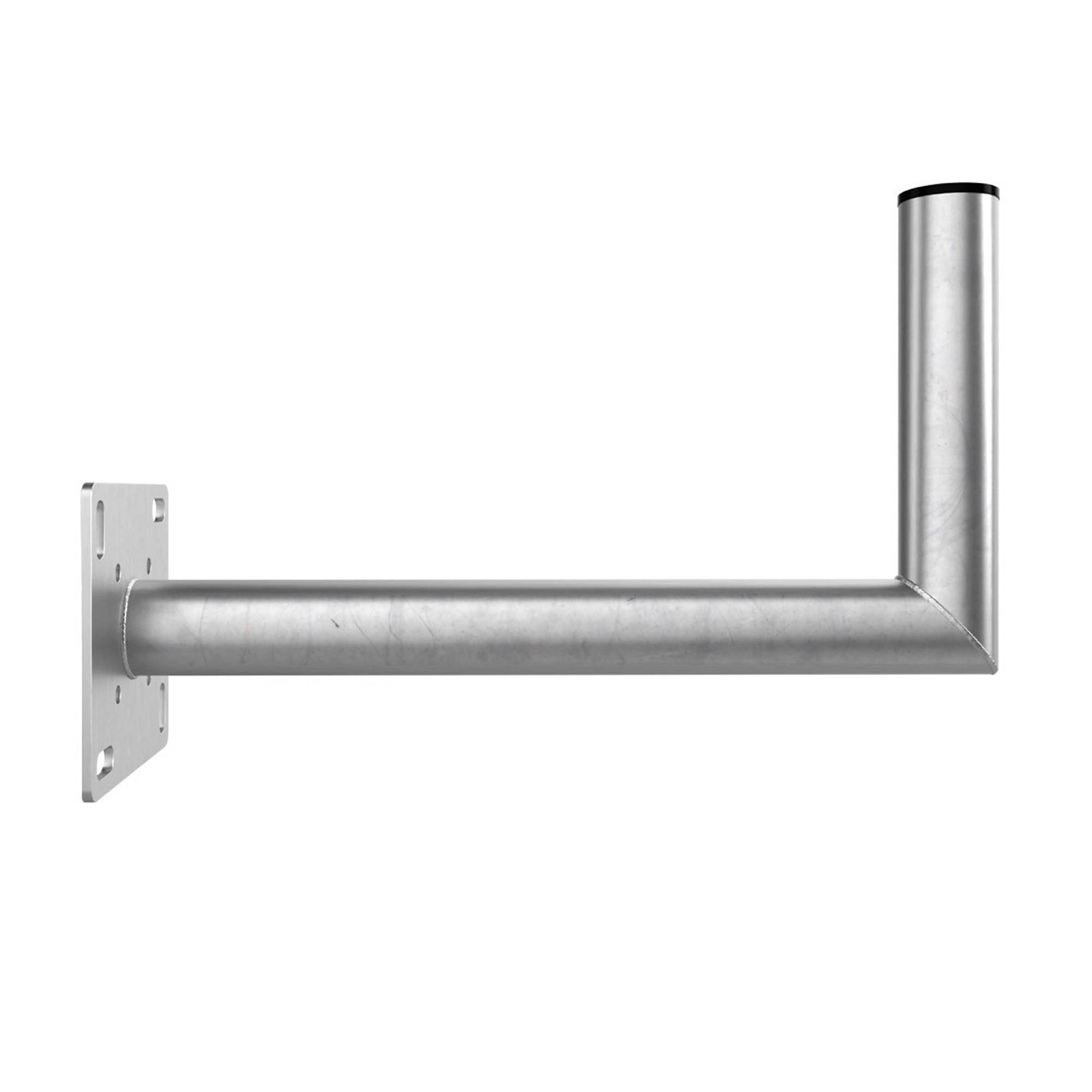 PremiumX 45cm Balkon-Ausleger Aluminium Geländer Balkon-Halterung für Satelliten-Schüssel SAT-Antenne Wand-Halter mit Schellen