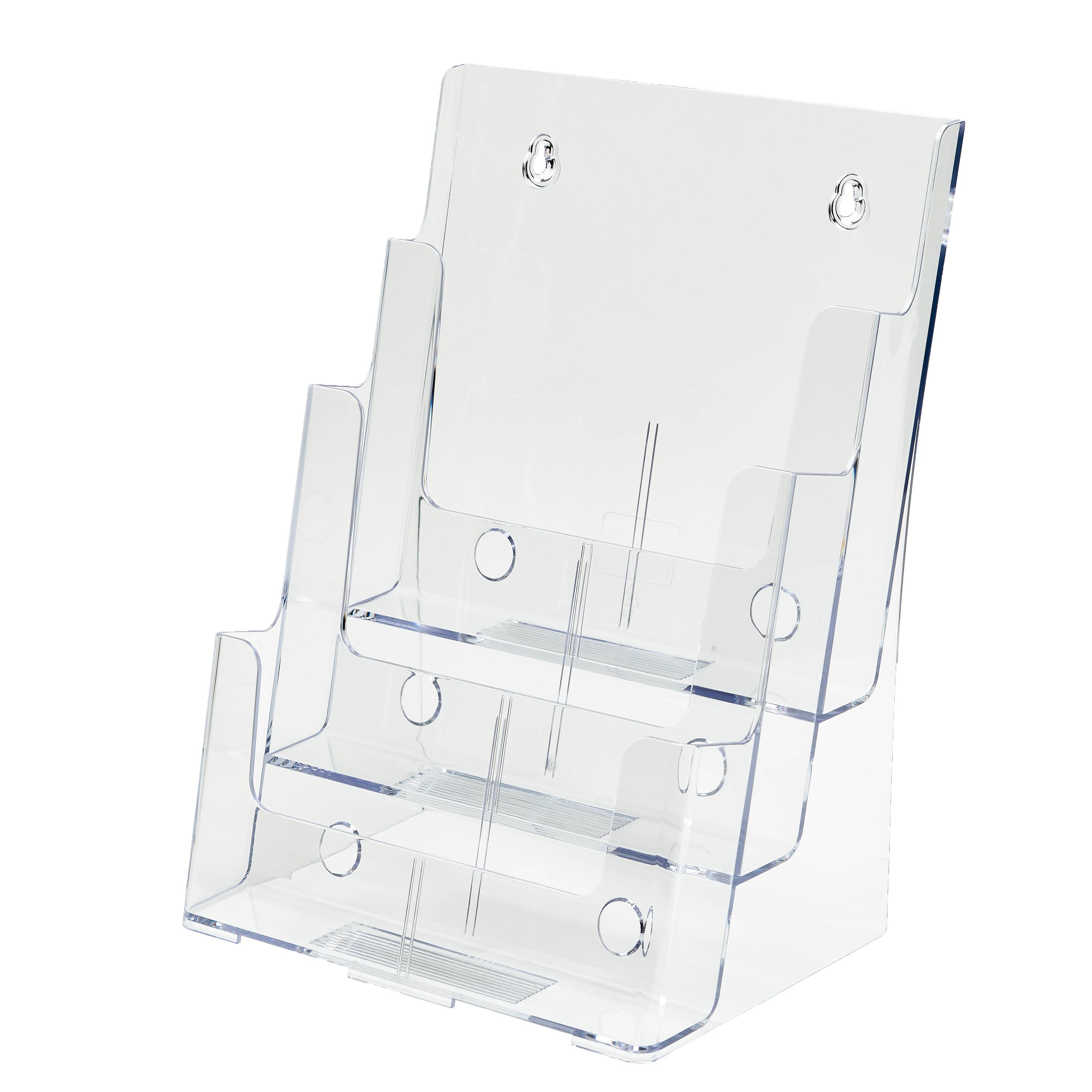 Deflecto Prospekthalter A4 "Classic" - Hochformat - 3 Stufen - Transparent