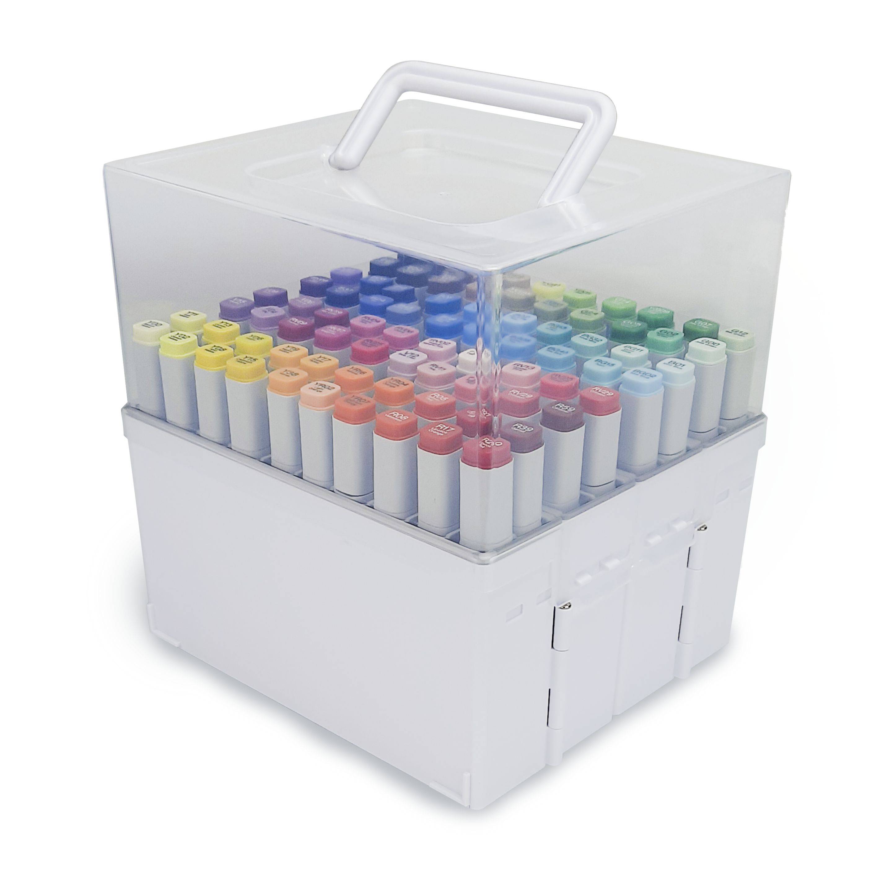 Deflecto Marker Organizer "Ziehharmonika" - bis zu 80 Marker - Polystyrol - Transparent