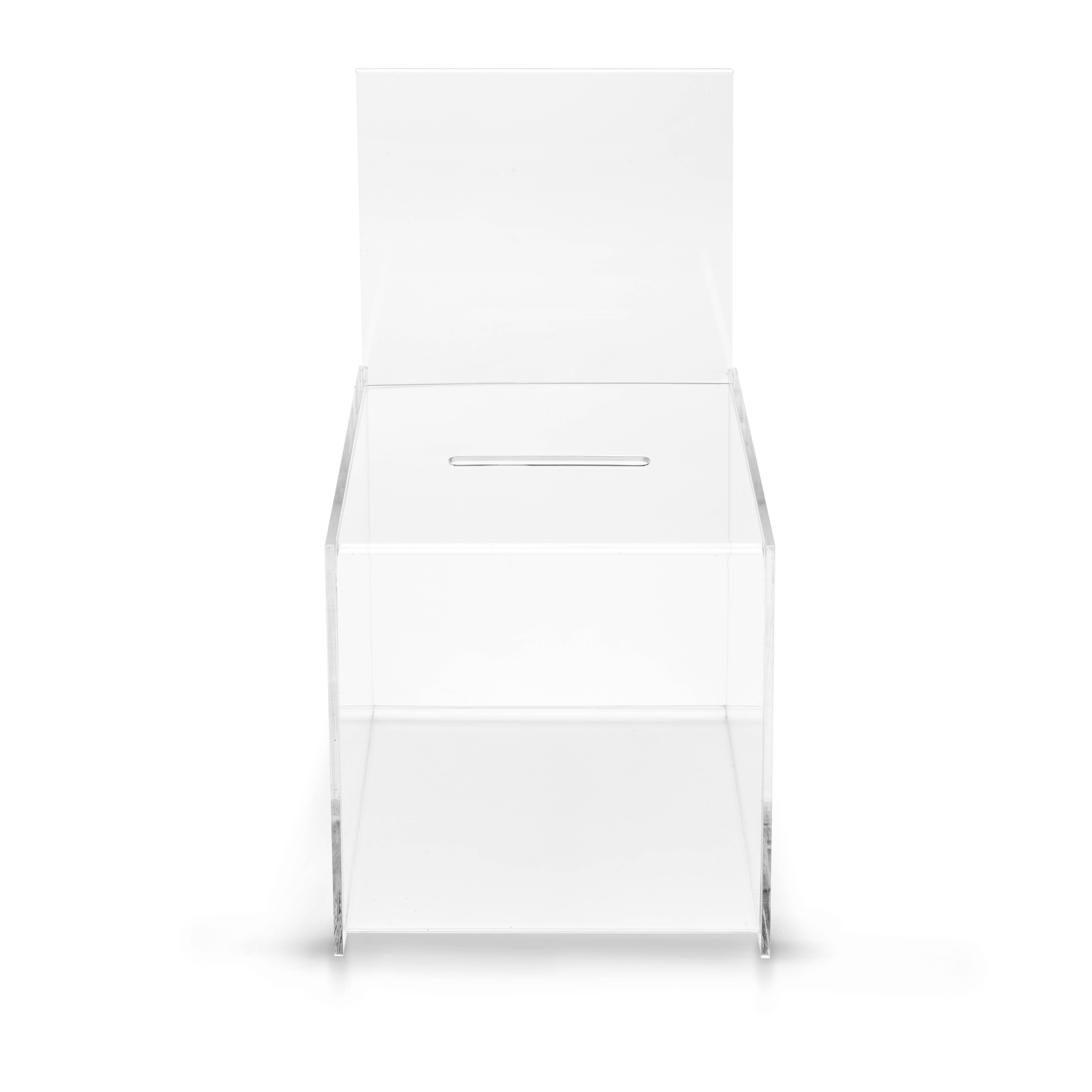 Deflecto Sammelbox Acryl mit Schilderhalter - 21,5x38,8x21,3mm - Transparent