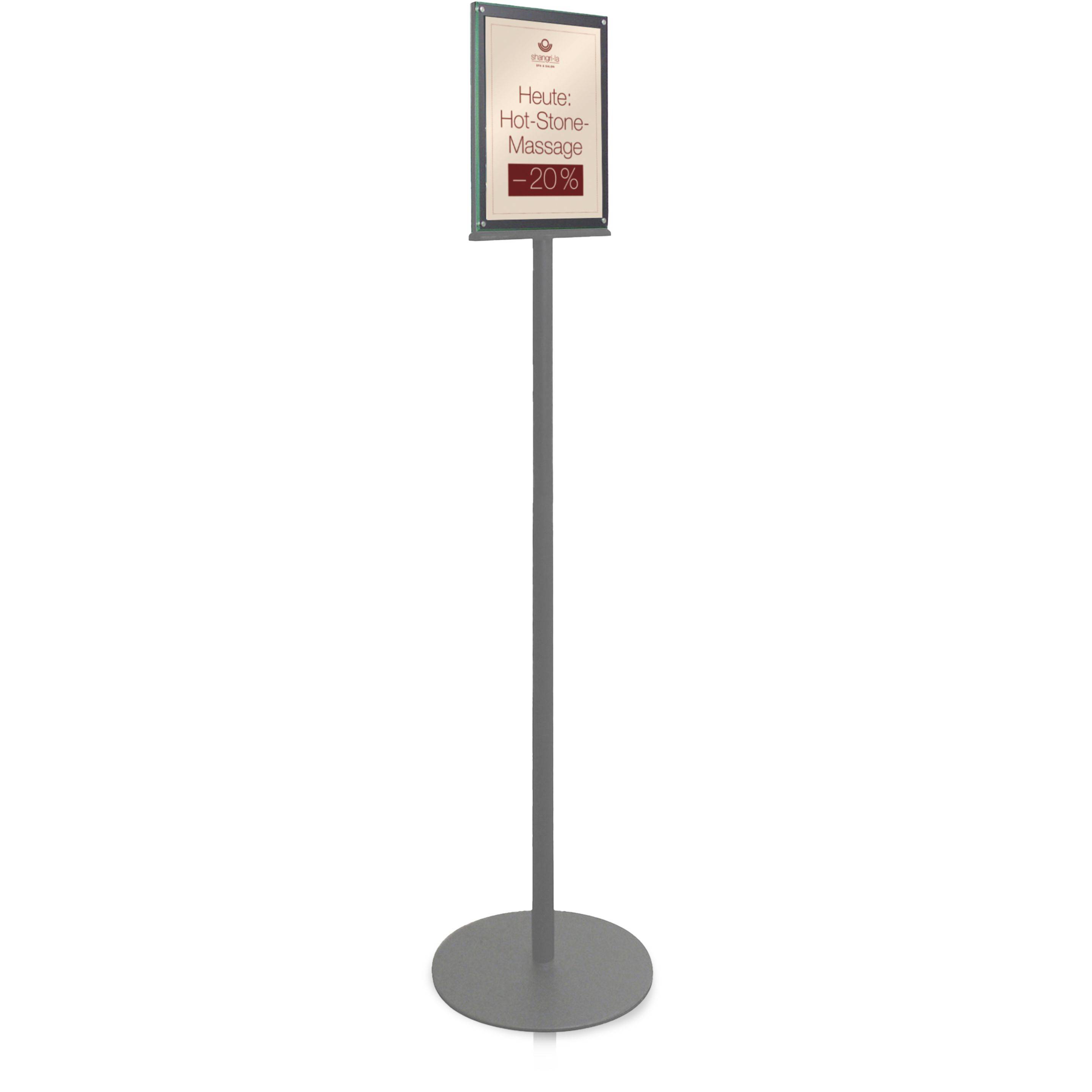 Deflecto Bodenständer - Magnetisch - DIN A4 - Doppelseitig - 33x142x33cm - Silber