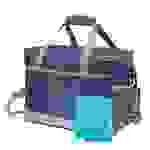 15 Liter Kühltasche Isoliertasche Faltbar Thermotasche Picknicktasche Kühlbox mit 2er-Set Kühlakkus Kühlelemente Blau
