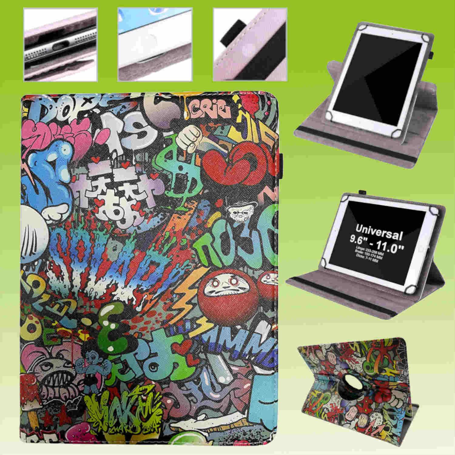 Für Lenovo Tablet Motiv Muster 360 Grad Rotation Tasche Kunst-Leder Hülle Etuis Cover Schutz Case Zubehör