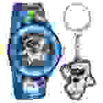 Kinderarmbanduhr mit Textilarmband und Schlüsselanhänger Motiv Astronaut Blau - 2-LD5139-1 Ostergeschenk