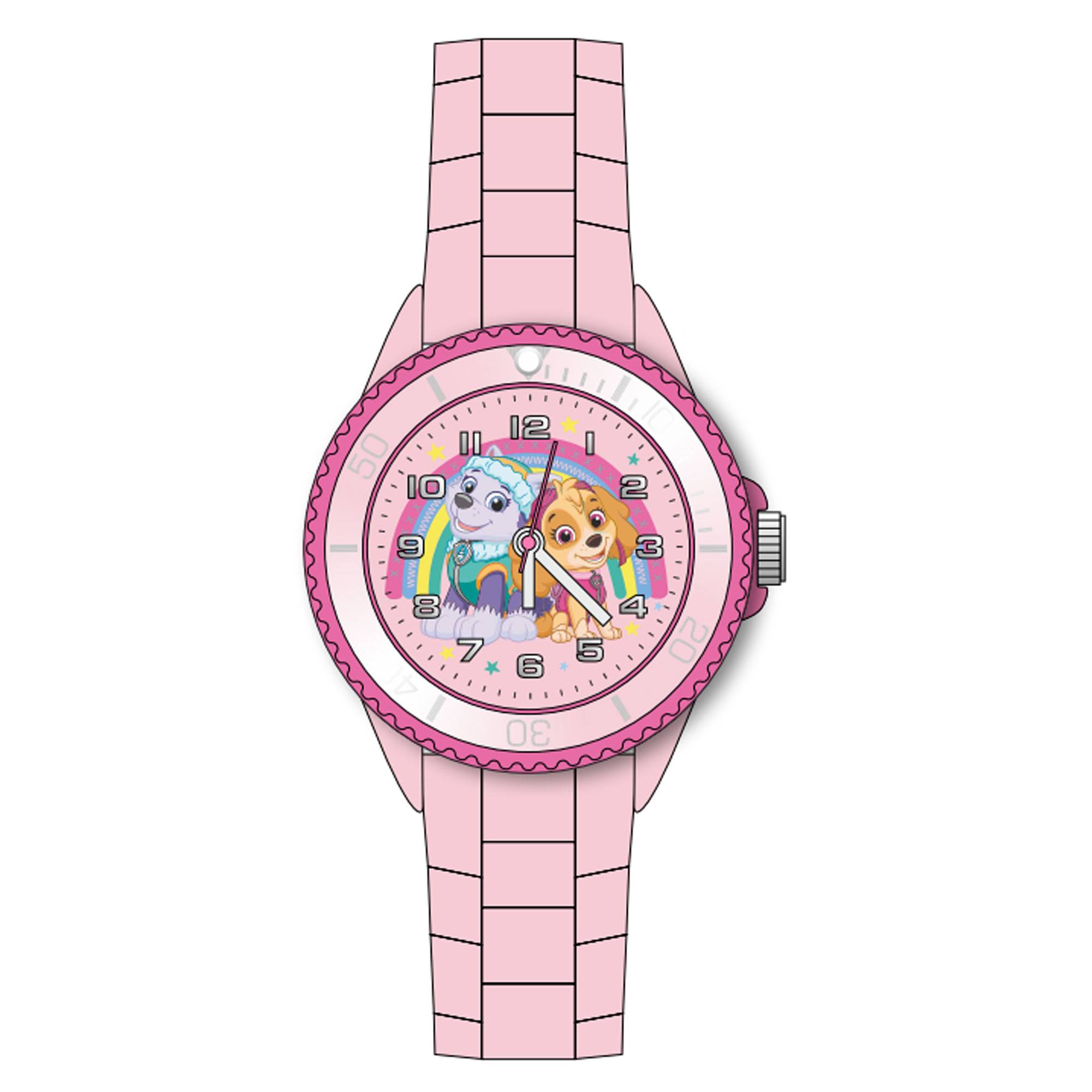 Paw Patrol Kinderarmbanduhr mit Silikonarmband 34 mm japanisches Quarzuhrwerk Kinderuhr Mädchen Rosa - 7-PP0176CA2 Ostergeschenk