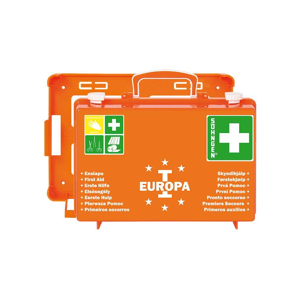 Erste-Hilfe-Koffer "EUROPA I" - DIN 13157 - gefüllt - ABS-Kunststoff orange