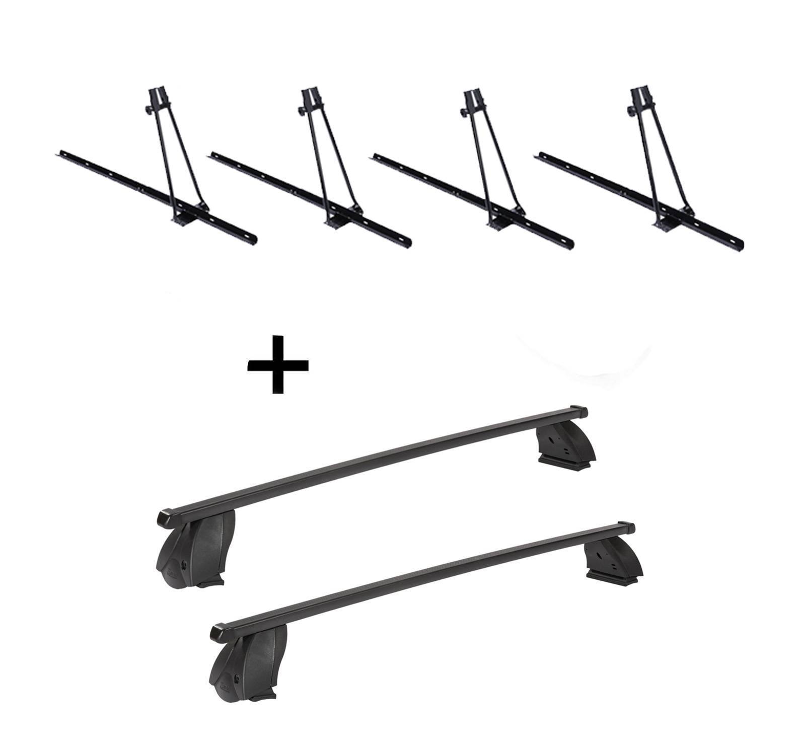 4x Fahrradträger ORION + Dachträger K1 MEDIUM kompatibel mit für Toyota Avensis III Station Wagon (5Türer) ab 09