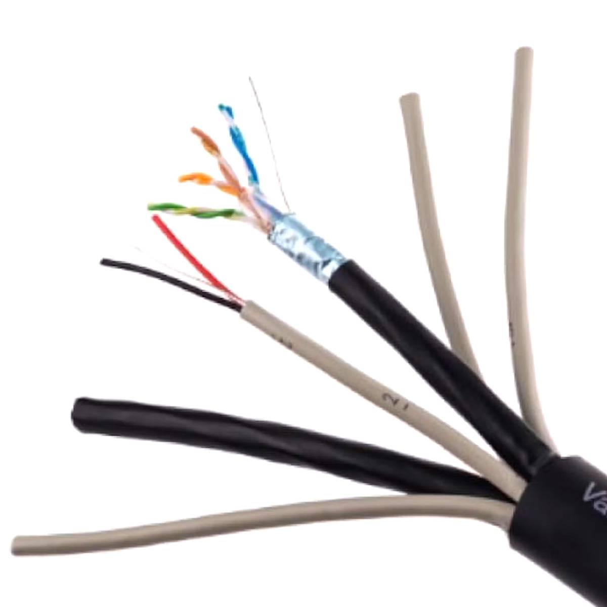 Van Damme TourCat 2 x Cat 6A solid F/UTP Netzwerkkabel + 4 x AES/EBU 110 Ohm Multicore Meterware