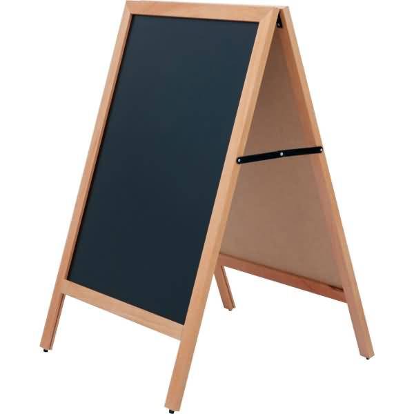 Kundenstopper Holz Buche Economy Indoor 600x780mm braun/schwarz