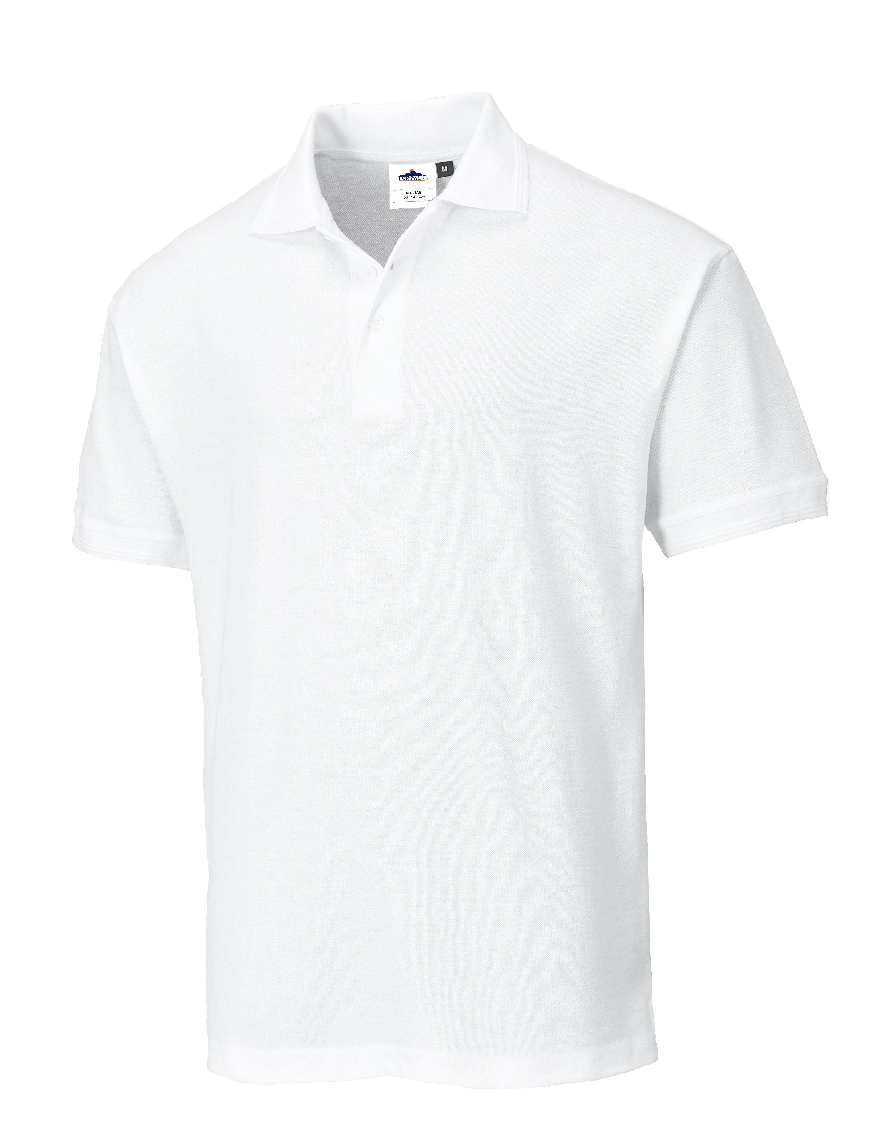 Portwest Herren Naples Polo-Shirt Farbe: Weiß Gr. M