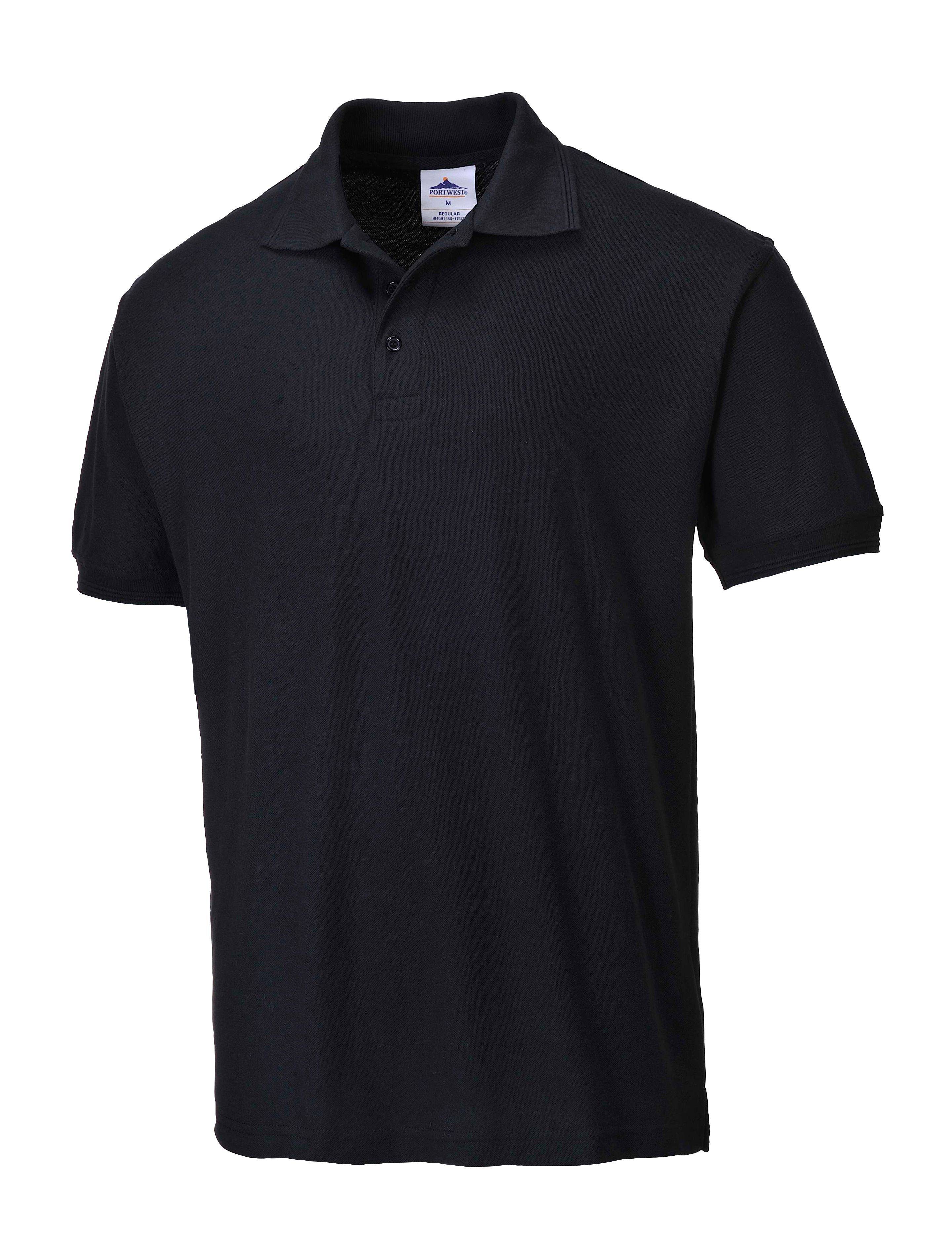 Portwest Herren Naples Polo-Shirt Farbe: Schwarz Gr. XL