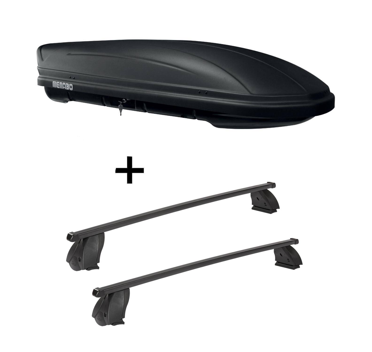 Dachbox MAA400 400 Liter matt + Dachträger K1 MEDIUM kompatibel mit für Citroen Berlingo (B9) (5Türer) ab 15
