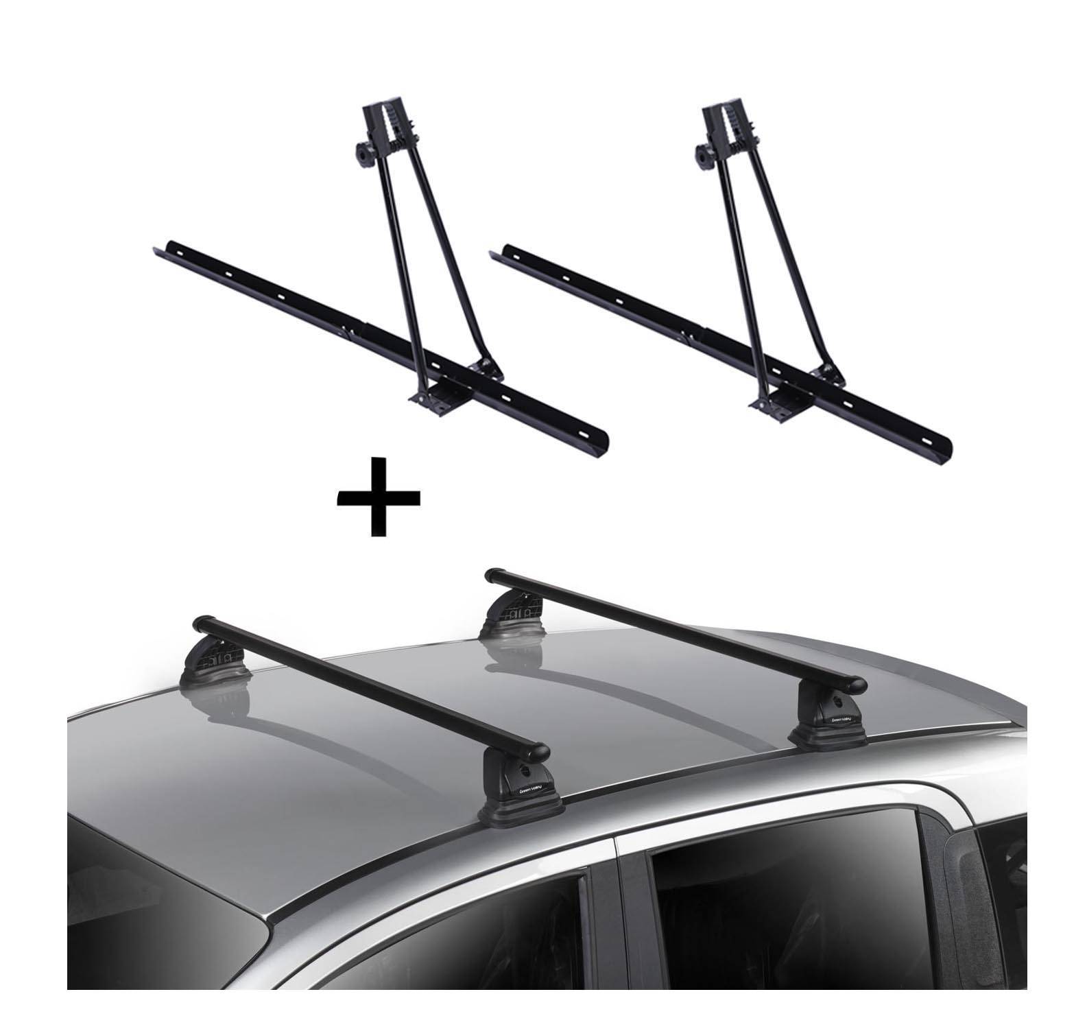 2x Fahrradträger ORION + Dachträger VDP EVO Stahl kompatibel mit für Peugeot Bipper 3-5 Türer ab 2007