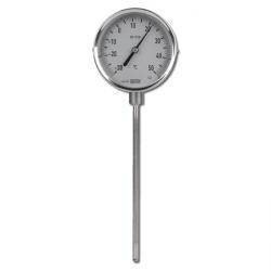 Bimetallthermometer Klasse 1,0 - Anzeigebereich 0°C bis +160°C - Tauchschaftlänge 200 mm - Skalenteilung 1°C