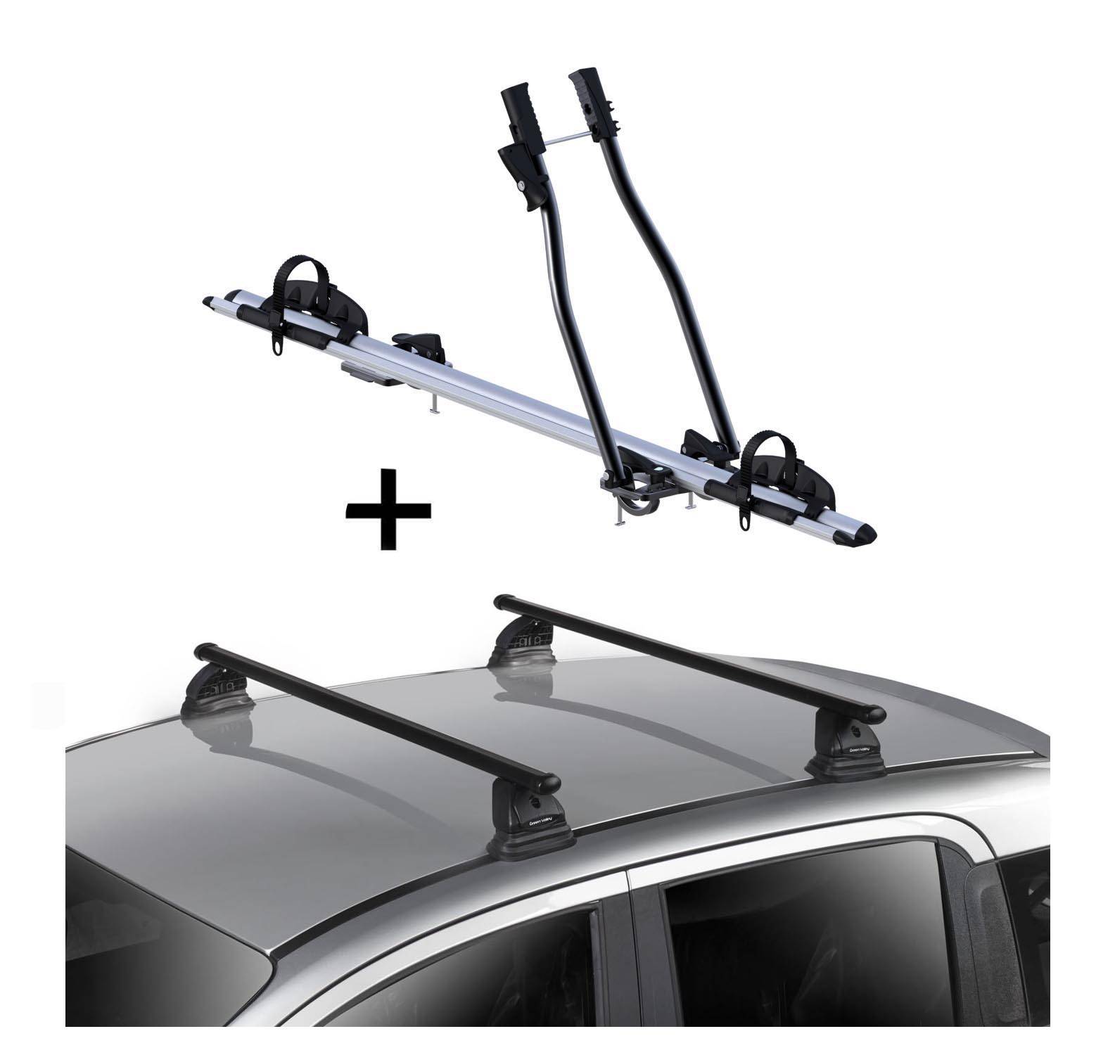 Fahrradträger SAGITTAR + Dachträger VDP EVO Stahl kompatibel mit Bmw Serie 3 (E46) 4 Türer 1998-2005