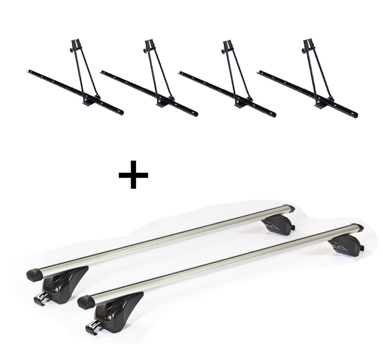 4x Fahrradträger ORION + Dachträger/Relingträger VDP KING2 kompatibel mit für Audi A6 (4F/C6) Avant (5 Türer) 4-11