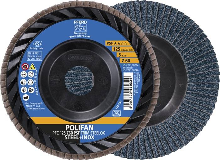 PFERD 67771126 Fächerscheibe TRIM STEELOX D.125mm K.60 PFC/B/T29 ZK Z Ausf.TRIM