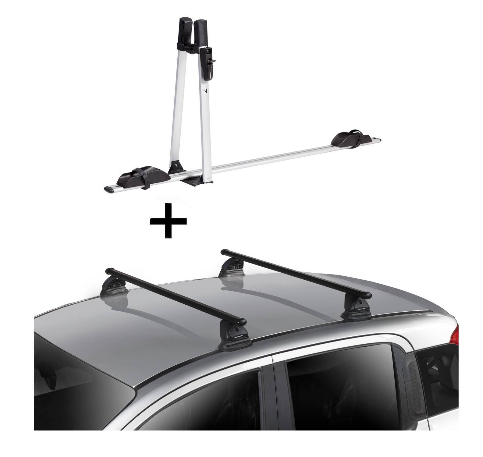 1x VDP Fahrradträger ALU Premium + Dachträger VDP EVO Stahl kompatibel mit für Fiat Doblò I 3-5 Türer 2000-2010