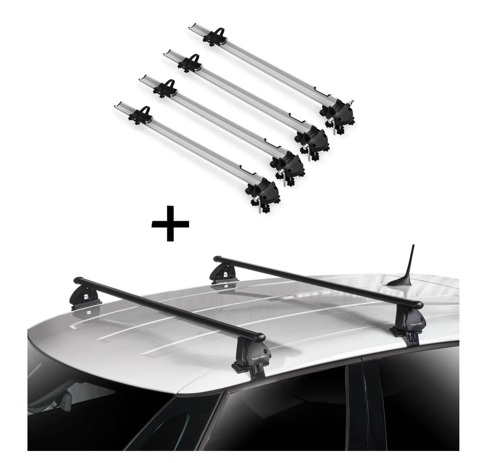 4x Fahrradträger Bike Pro + Dachträger VDP EVO Stahl kompatibel mit für VW T-Roc (A11) 5 Türer ab 2017