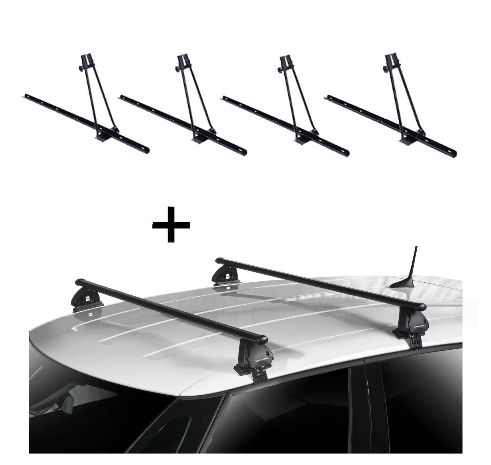 4x Fahrradträger ORION + Dachträger VDP EVO Stahl kompatibel mit für Seat Marbella (28) 3 Türer 1986-1998
