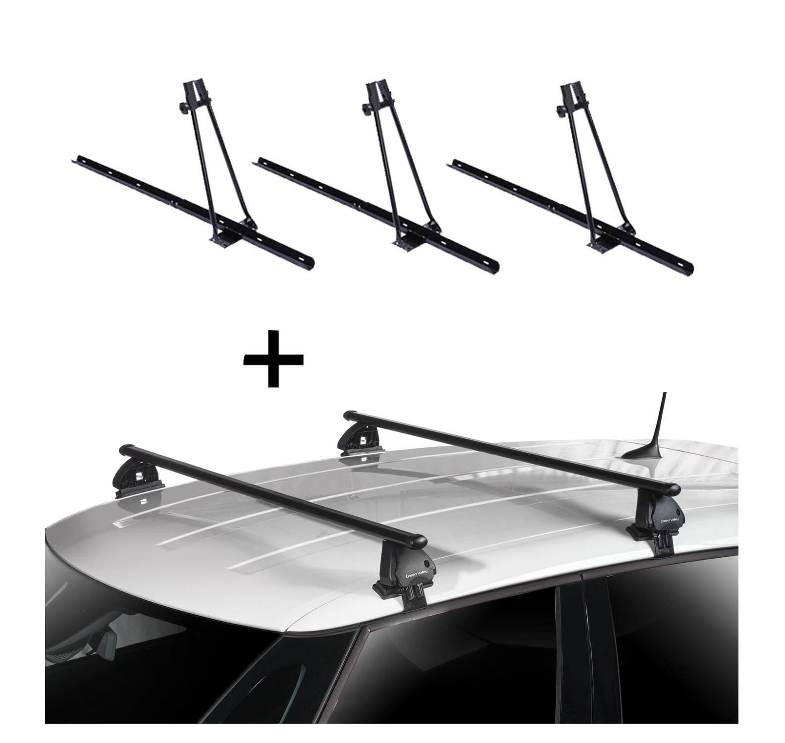 3x Fahrradträger ORION + Dachträger VDP EVO Stahl kompatibel mit für Citroen C3 III 5 Türer ab 2017
