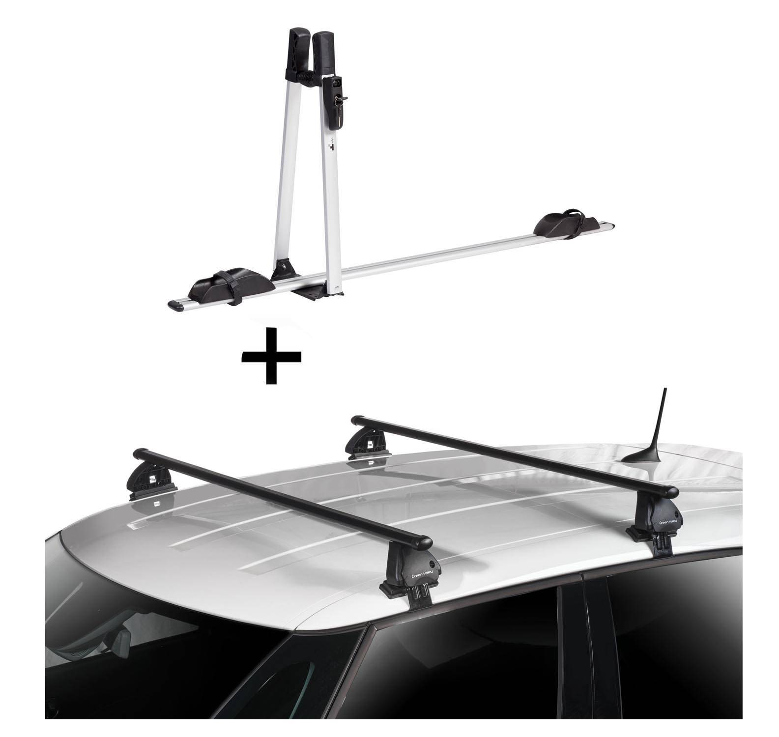 1x VDP Fahrradträger ALU Premium + Dachträger VDP EVO Stahl kompatibel mit für Renault Clio II  Clio Storia 5 Türer 1998-2005
