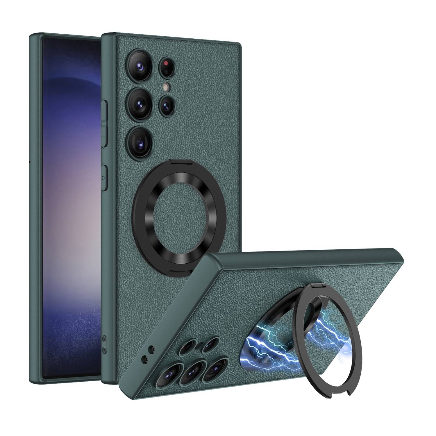 Für Samsung Galaxy S24 Ultra GKK Skin Feel MagSafe Magnet Ring Schutzhülle Grün