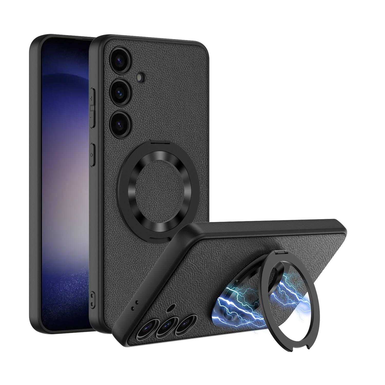 Für Samsung Galaxy S24 Plus GKK Skin Feel MagSafe Magnet Ring Schutzhülle Grau