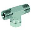 Einstellbarer T-Stutzen - Stahl verchromt - 2 AG G 1 1/4" und 1 IG mit Überwurfmutter G 1 1/4"