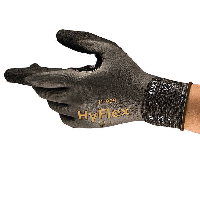ANSELL 11-939 HyFlex® Gr.9 Handschuh Nitil-PU auf Dyneema-Träger grau-schwarz