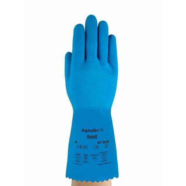 Ansell 87-029 AlphaTec® Gr.10 Handschuh Polyamidträger, Latexbeschichtung blau