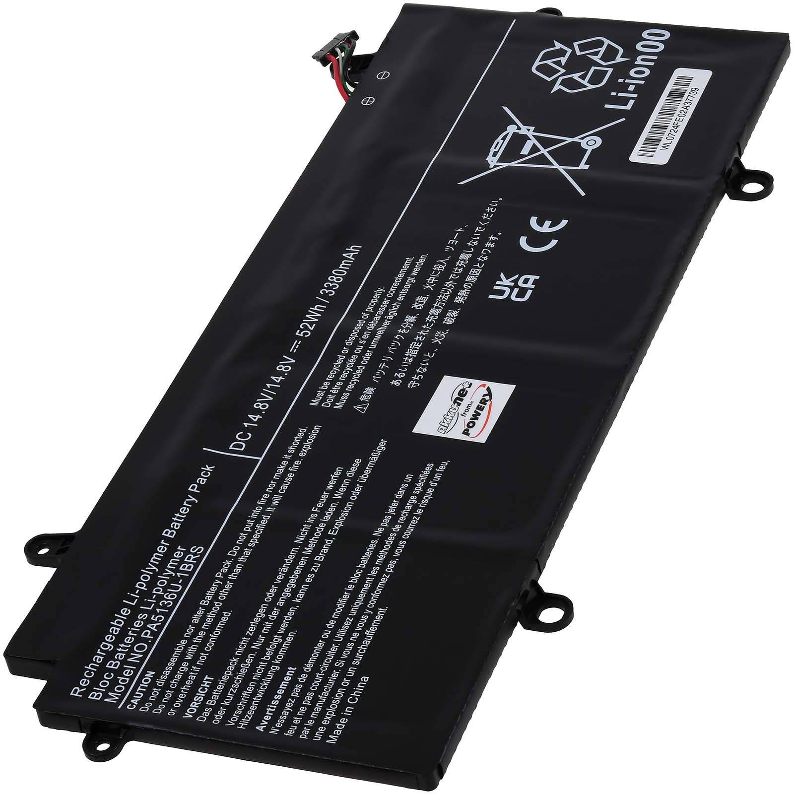 Powery Akku für Toshiba Portege Z30-00Q005, 14,8V, Li-Polymer