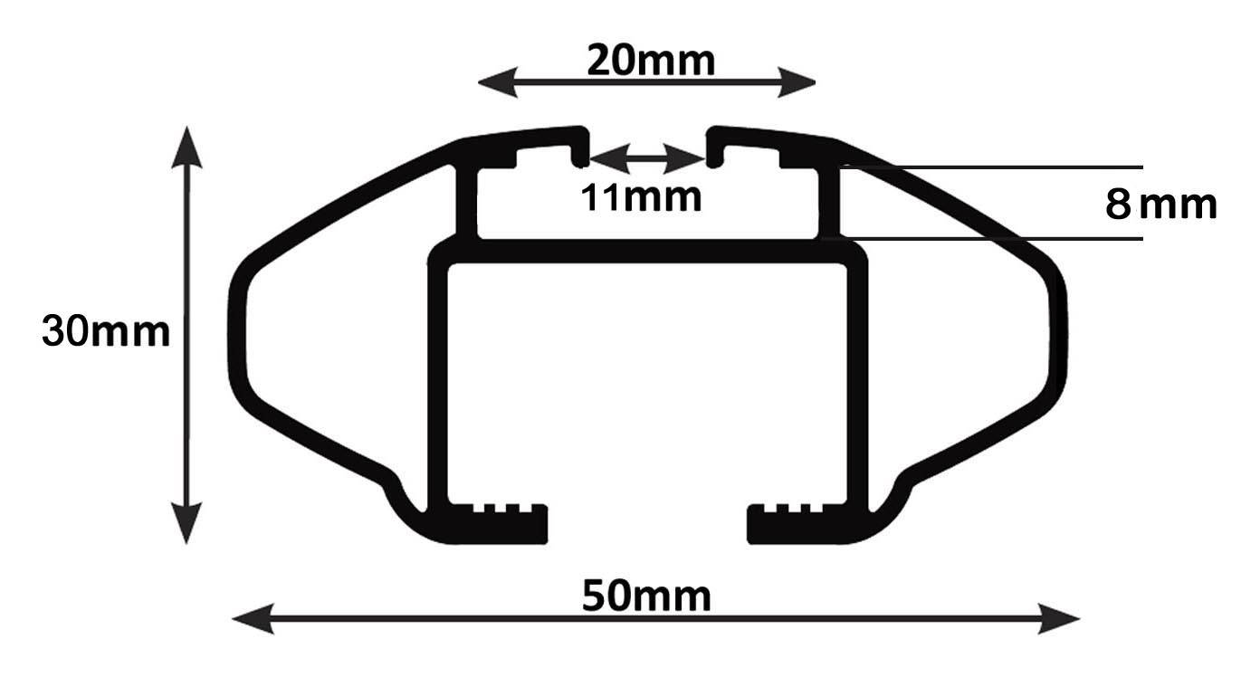 Alu Dachträger RB003 kompatibel mit Bmw X1 (E84) (5Türer) 2009-2015