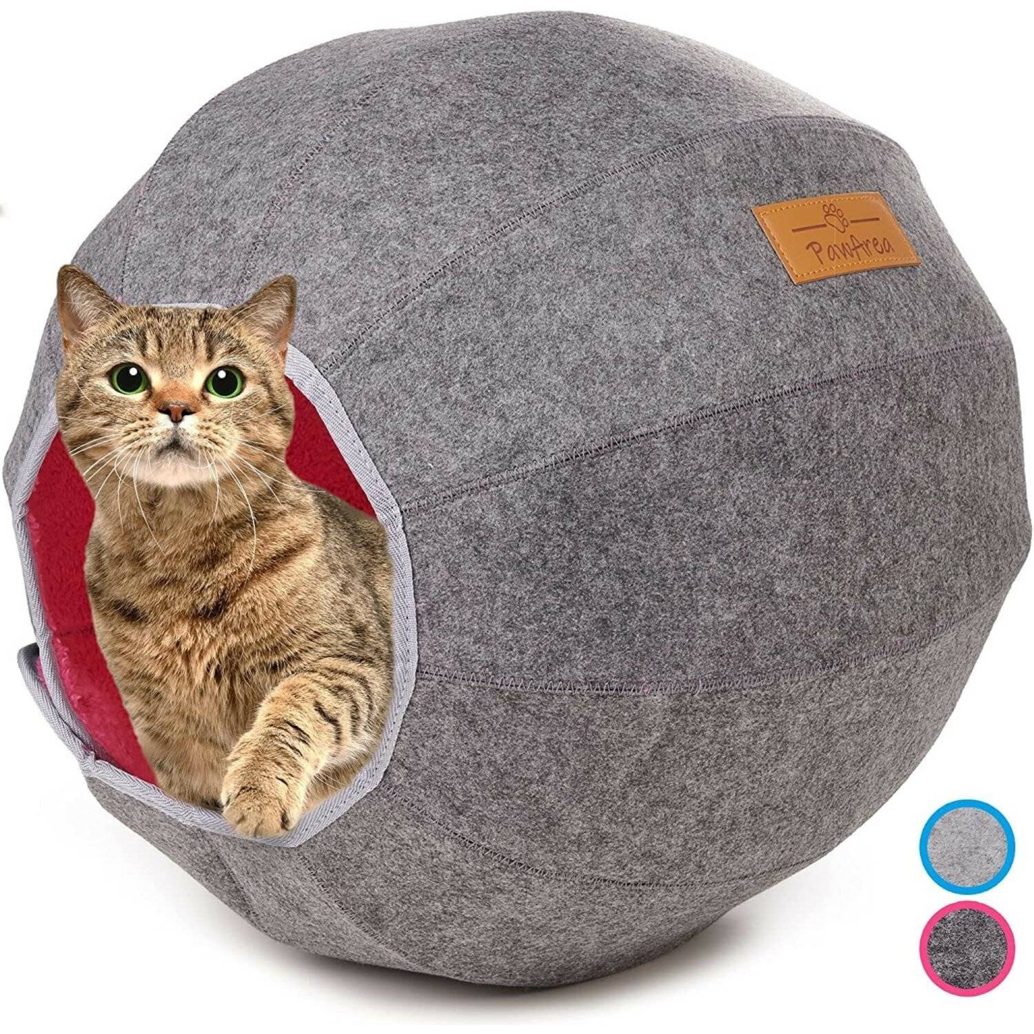 Einstellbarer Katzenkorb zum Schlafen perfekte Kuschelhöhle für Ihre Katze langlebig, stabil & modern Pink/Grau