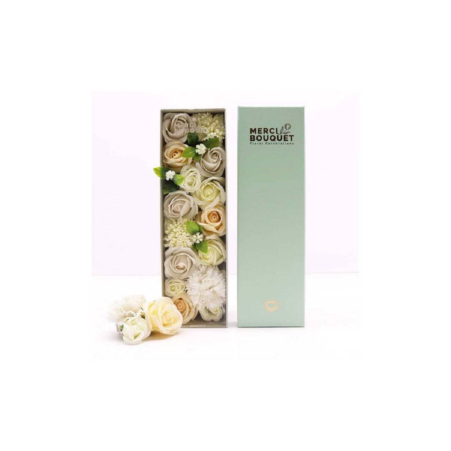 Langer Seifenblumenkasten 28×9×8cm weiß