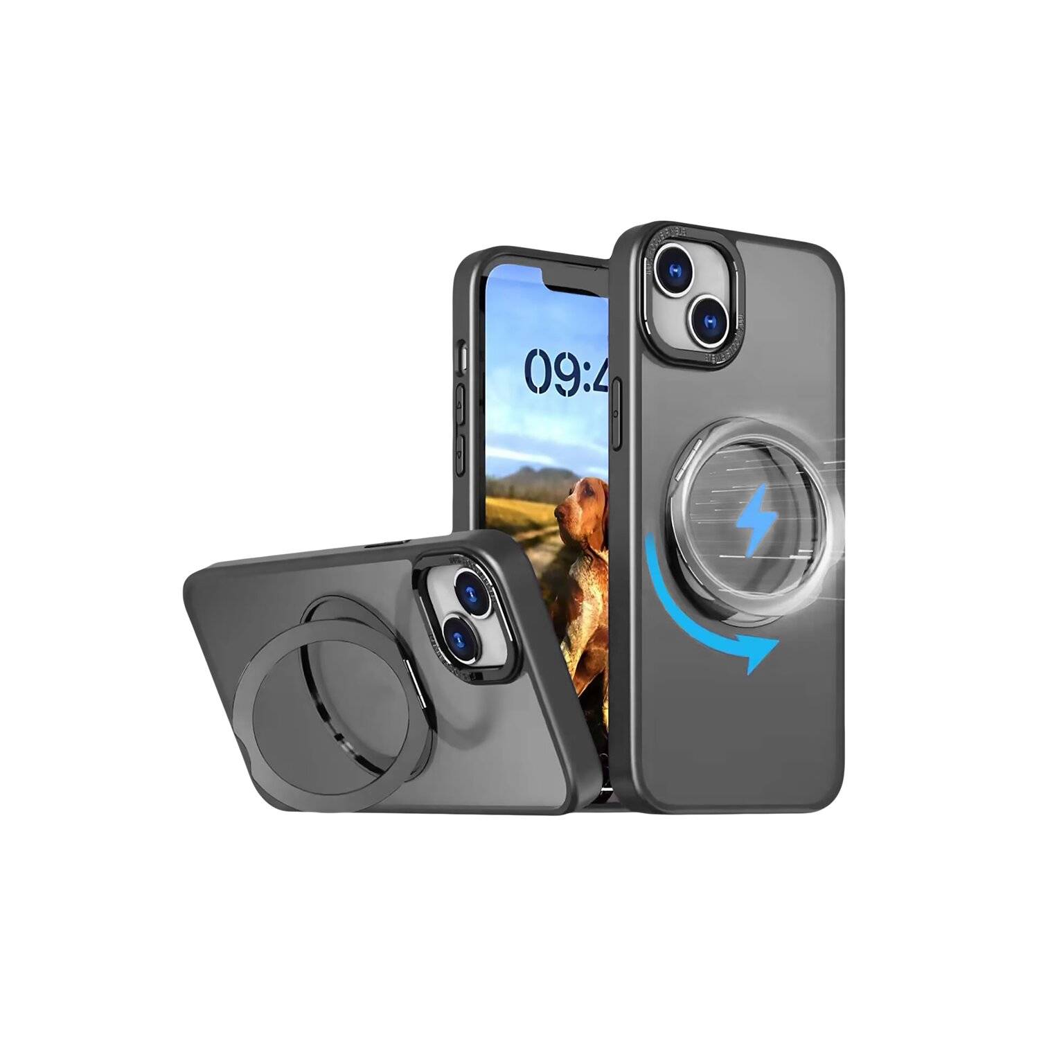 Mag Ring Rotating case kompatibel mit iPhone 11 Schwarz