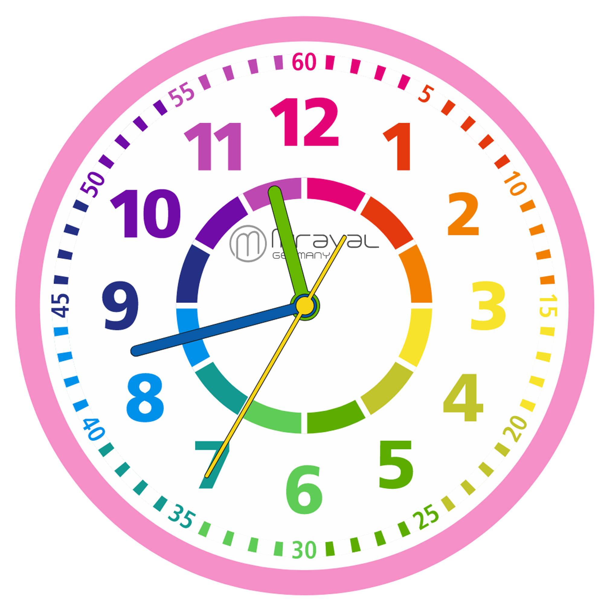 Miraval Kinderarmbanduhr mit Silikonarmband 34 mm Quarzuhrwerk Quarzuhr Lernziffernblatt Kinderuhr Rosa  - 2-MV1001-2 Ostergeschenk