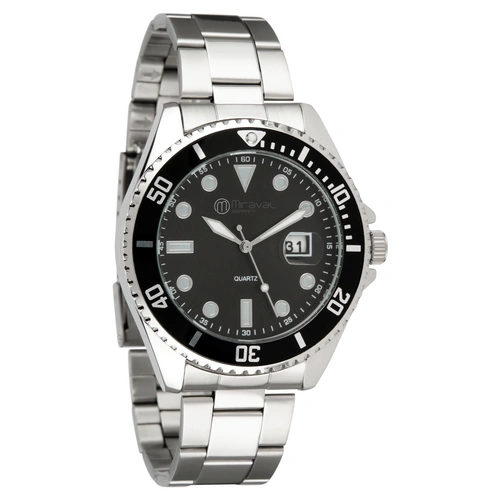 Miraval Herrenarmbanduhr mit Edelstahlarmband 43 mm Datumsanazeige Lupe japanisches Quarzuhrwerk 21 mm breit Klassich Modern Männer Schwarz Miraval Herrenarmbanduhr mit Edelstahlarmband 43 mm Datumsanazeige Lupe japanisches Quarzuhrwerk 21 mm breit Klassich Modern Männer Schwarz