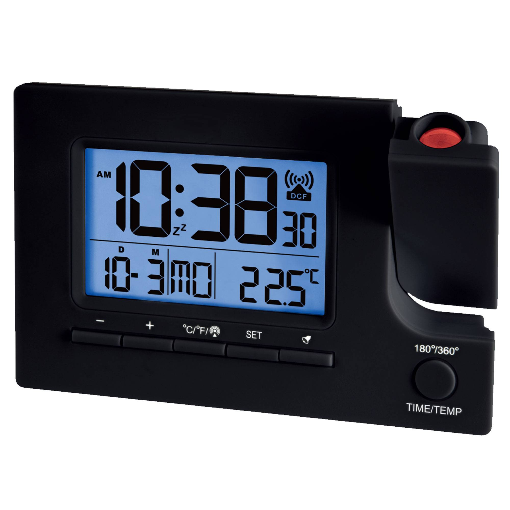 Funk-Projektionswecker Funkwecker USB 2 Alarme Temperaturanzeige Datum - 4-MV1022-1