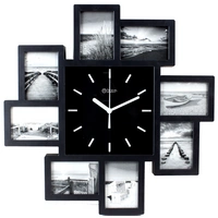 Miraval Design Bilderrahmenuhr Wanduhr mit 8 Bilderrahmen zum Individualisieren 350 mm lautlos kein Ticken Japanisches Quarzuhrwerk Miraval Design Bilderrahmenuhr Wanduhr mit 8 Bilderrahmen zum Individualisieren 350 mm lautlos kein Ticken Japanisches Quarzuhrwerk
